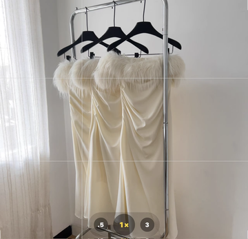 Strapless Sleeveless Ivory Feather Dress Slit Holiday Dresses SD261